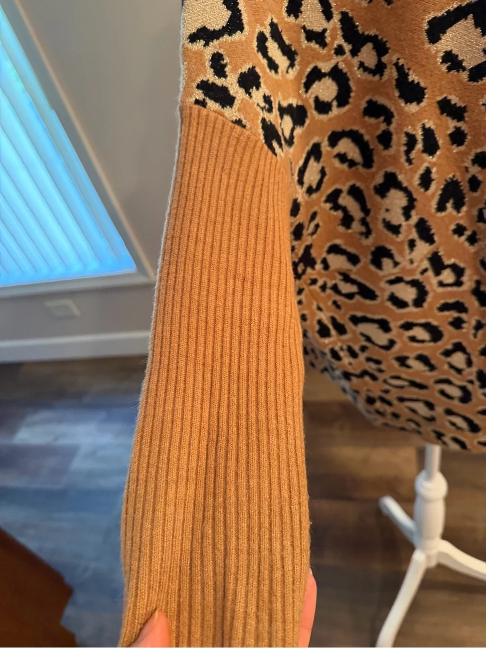 Chico’s Turtleneck Leopard Print Poncho Sweater
